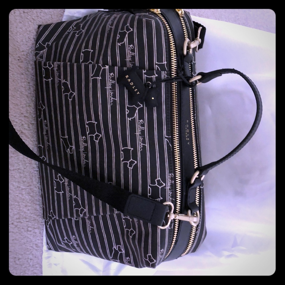 Radley London stripe zip top multi-way